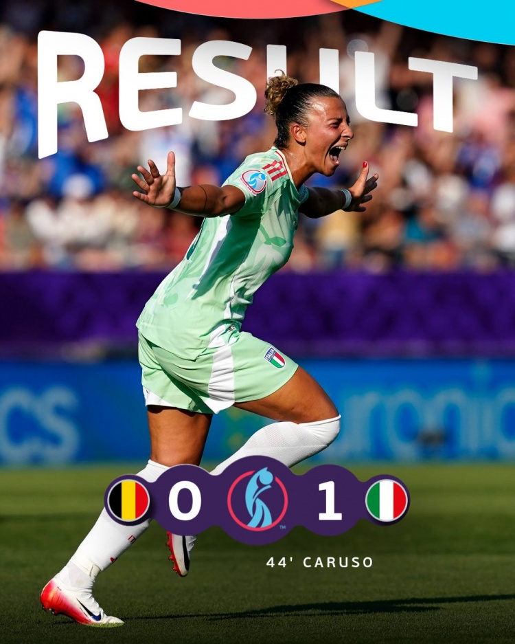 女足歐洲杯：意大利1-0輕取比利時，拜仁女足球員卡魯索一擊致勝